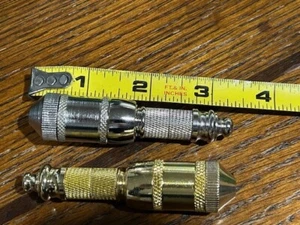 (2) Nickle and Brass plated 1 hitters Tobacco Pipes 3.25" x .75" High Quality - Picture 1 of 2