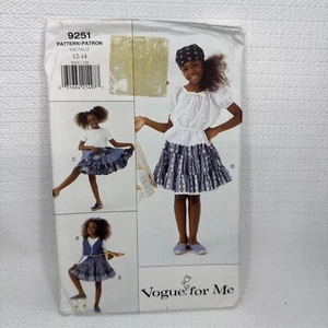 Vogue 9251 Girls Skirt Vest Top Pattern 12-14 *uncut - Picture 1 of 5