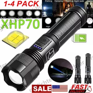 Super Bright LED Tactical Flashlight Zoomable 9900000LM Rechargeable Work Lights - Picture 1 of 17