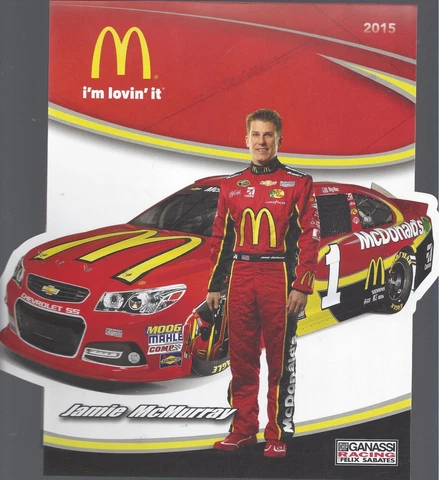 2015 JAMIE MCMURRAY "MCDONALDS CHEVY" #1 NASCAR SPRINT CUP FOLDOUT POSTCARD Cover