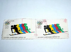 1972 WINTER OLYMPIC GAMES SAPPORO JAPAN United States Pair Stamps shows Skiing - Picture 1 of 4