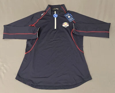 RLX Ryder Cup Golf Pullover Ralph Lauren Womens USA 1/4 Zip Small Blue $145 - Image 1 of 4