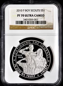 2010 BOY SCOUTS Silver Dollar NGC PF70💥FLAWLESS QUALITY💥 - Picture 1 of 5