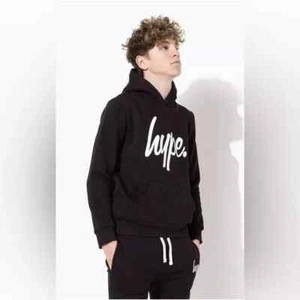 Hype Unisex Black Logo Script Pullover Hoodie - Picture 1 of 6