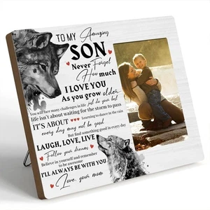 Marco de fotos para mi increíble hijo regalo para hijo de mamá nunca olvides cuánto amo - Imagen 1 de 7