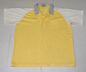 Vintage Freizeithemd Idletime Gr. L 80er 3-farbig Raglan gelb weiß grau Kragen - Bild 1 von 6
