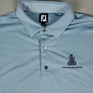 FJ FootJoy Poloshirt Herren Größe 2XL Blau Gitarre Hotel Golf Kurzarm - Bild 1 von 6