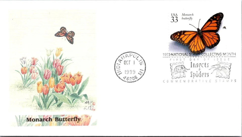 FDC 1999 SC #3351j Fleetwood, Monarch Butterfly - Indianapolis Ind - J18119 - Image 1 of 2