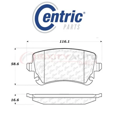 Centric Ceramic Disc Brake Pads w Shims for 2007-2011 Audi S6 5.2L V10 - ji Foto 1 de 4