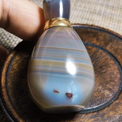 Botella de tabaco 100% natural, brasileña, ágata, pura tallada a mano, ágata Foto 1 de 4