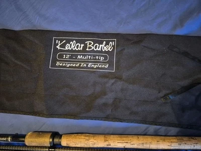 fox kev - lar barbel river fishing rod rare 12' multi tip chub carp - Image 1 of 4
