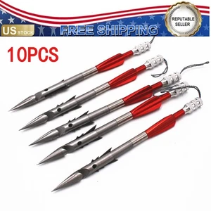 10 PIEZAS Flechas de Pesca de Acero Inoxidable Dardos con Resortera Pesca Tiro Dardos - Imagen 1 de 11