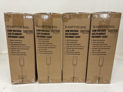 4PK Hampton Bay Caldwell Bajo Voltaje Negro Mate LED Exterior Paisaje Camino Luz Foto 1 de 2