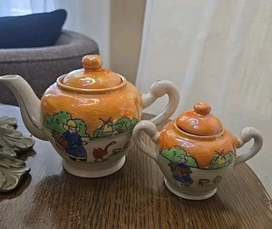 Vintage Glass Lusterware Childs Tea Set Replacent Pieces. Japan.  2 Pieces - Picture 1 of 12