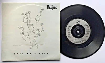 THE BEATLES "FREE AS A BIRD" 1995 UK 1st PRESS SILVER INKJET LABELS EX++ - Image 1 of 4