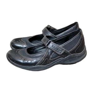 Clarks Mary Jane Wave Walk Womens 5.5 M Black Leather Comfort Shoes - Picture 1 of 12
