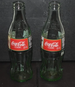 Menge 2 Vintage 1995 Weihnachten 8 Unzen Coca Cola Coke Glas Flasche - Bild 1 von 3
