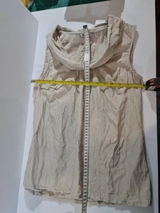 TABLE EIGHT Top Womens Size 8 Beige Sleeveless Cowl Neck 100% Silk Fast Ship - Picture 1 of 8