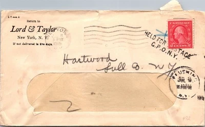 GOLDPATH: US cover 1919 New York, NY machine cancel CV879_P18 - Image 1 of 2