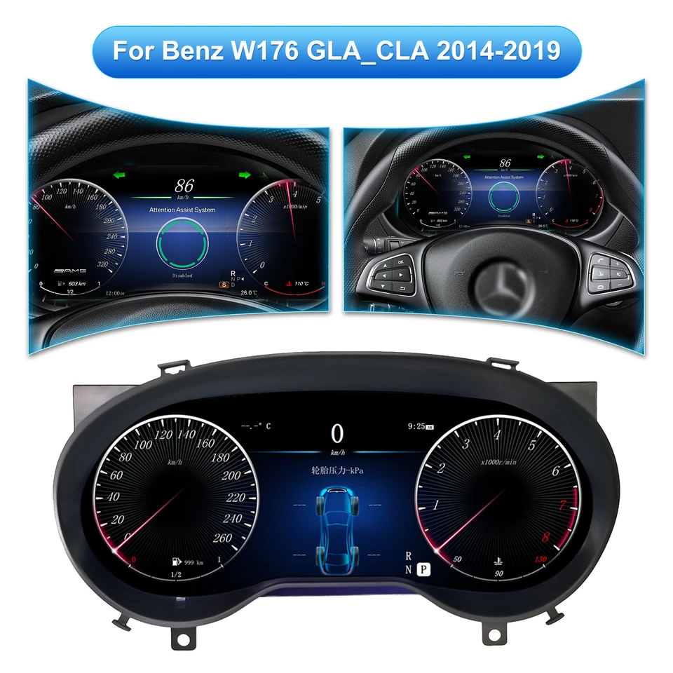 Cuadro de instrumentos digital de 12,3" Carplay para Benz Clase A/GLA/CLA W176 2014-2019 Foto 1 de 4