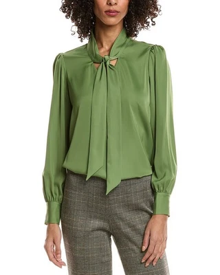 T Tahari Bow Neck Tie Blouse Women's - Image 1 of 3