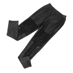 Imitation Lace Splicing Leggings Women High-waisted Pants Thin Tights - Picture 1 of 9