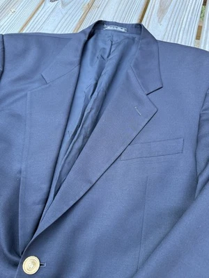 Blazer Valentino Uomo Azul Marino Lana Franken Botones Cresta Dorada Abrigo Deportivo Clásico 44 Foto 1 de 4