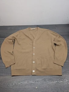 Cárdigan Michael McCrae Para Hombre 100% Lana de Cordero Pura Beige Hecho en Escocia - Grande - Imagen 1 de 13