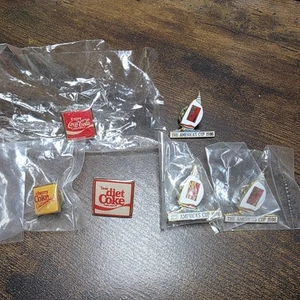 Lot of 6 Coca Cola, Diet Coke, Cherry Coke & America's Cup 1996 Pin, Hat Lapel - Picture 1 of 11