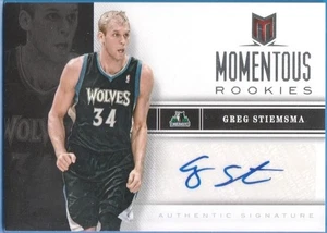 2012-13 MOMENTUM MOMENTOUS ROOKIES AUTOGRAPHS GREG STIEMSMA RC - Picture 1 of 2