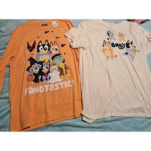 Bluey Halloween Shirt Langarm XL orange Fangtastic & XL weiß Shirt Paket - Bild 1 von 6