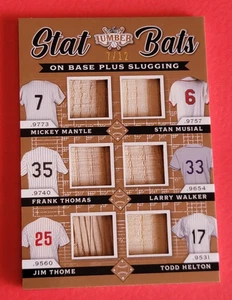 Mickey Mantle GAME USED BAT CARD #7/13 1 OF 1 ?? Stan Musial THOMAS Helton THOME - Picture 1 of 3