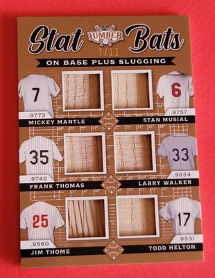 Mickey Mantle GAME USED BAT CARD #7/13 1 OF 1 ?? Stan Musial THOMAS Helton THOME - Image 1 of 3