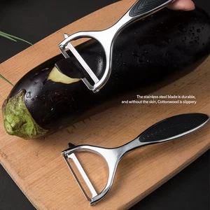 Paquete de 2 peladores de verduras y frutas de acero inoxidable - pelador de patatas con mango antideslizante - Imagen 1 de 12