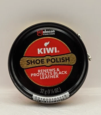 Esmalte para zapatos Kiwi negro 1 1/8 oz - cera clásica - nuevo Foto 1 de 2