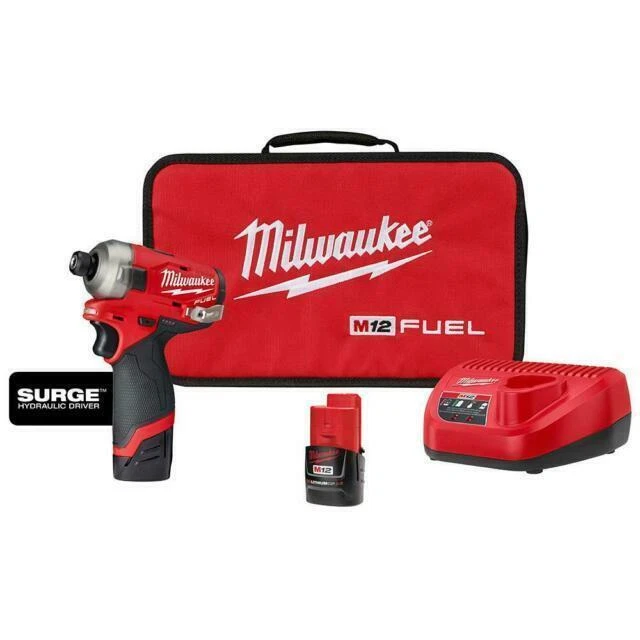 Milwaukee M12 FUEL SURGE 12V 1/4" Brushless Cordless Impact Driver Kit