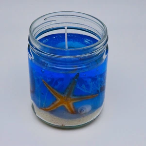 Flame Gel Candle - Handmade, Gelkerzen mit echte Muscheln - Bild 1 von 5