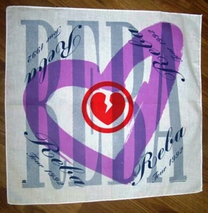 VINTAGE REBA McENTIRE - 1992 NY MY BROKEN HEART CONCERT TOUR 21 X 21 SCARF - NEW - Picture 1 of 2