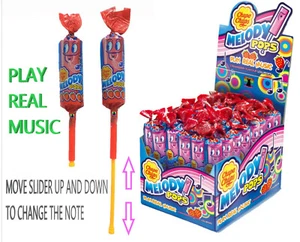 Chupa Chups Melody Pops Strawberry Flavour Lollipops Retro Candy Whistles Sweets - Picture 1 of 12