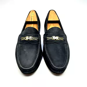 Salvatore Ferragamo Herren Schwarz Halbschuhe Schuhe Slipper Größe 9 1/2 D - Bild 1 von 12