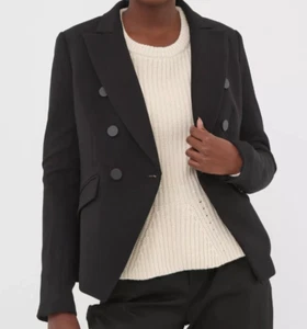 NWOT Banana Republic Double-Breasted Blazer Black Size 12 - Picture 1 of 8