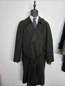 Vintage Double Breasted Bugatti Mens Classic belted RAGLAN OVERCOAT 46R 48R - Picture 1 of 16