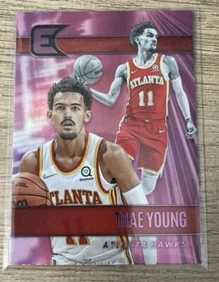2021-22 Panini Chronicles Essentials Trae Young Pink Prizm #310 Atlanta Hawks  - Image 1 of 2