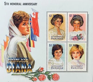 DOMINICA PRINCESS DIANA 5th MEMORIAL ANNIVERSARY STAMPS SHEET 2002 MNH ROYALTY - Picture 1 of 1