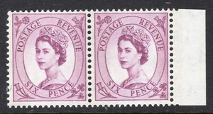 QEII Wilding 1965 6d fósforo violeta con banda de 6 mm a la derecha. SG 617 Spec S112a - Imagen 1 de 1