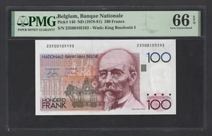 Belgium 100 Francs ND(1978-81) P140 Uncirculated Grade 66 - Picture 1 of 2