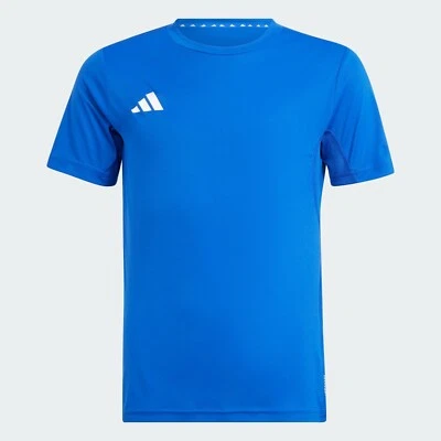 adidas Adizero Essentials Kids Running T-Shirt Breathable Sports Top Youth Blue - Image 1 of 4