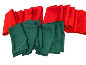 CLOTH NAPKINS Lot 17 Red & Green Christmas  Holiday New Year Party Matched 17 In - Picture 1 of 6