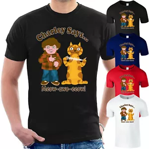 Charley Says Meow Mens T-Shirt Funny Cartoon Rave Techno Dance Unisex Tee Gift - Picture 1 of 8