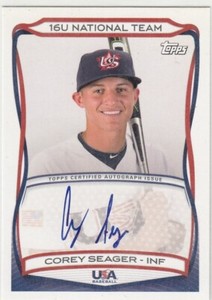 2010 Topps USA Baseball Team Rangers Rookie Corey Seager #A-TBD Autograph  Auto